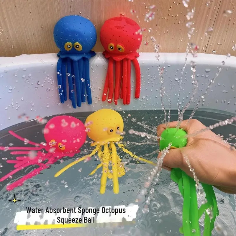 1pcs Baby Bath Toys Sponge Water Absorbing Octopus Squeezing Stress Relief Toys Summer Swimming Play Water Bath Toy for Children Oasis Select