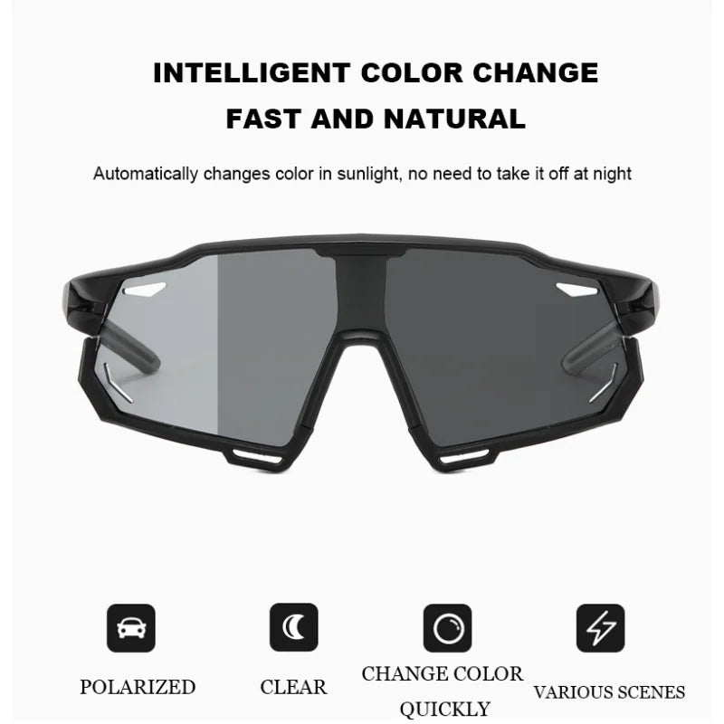 Photochromic Sports Glasses Men's and Women's Polarized Bike Eyewear Mountain MTB Cycling UV400 Sunglasses Bicycle Road Goggles Oasis Select