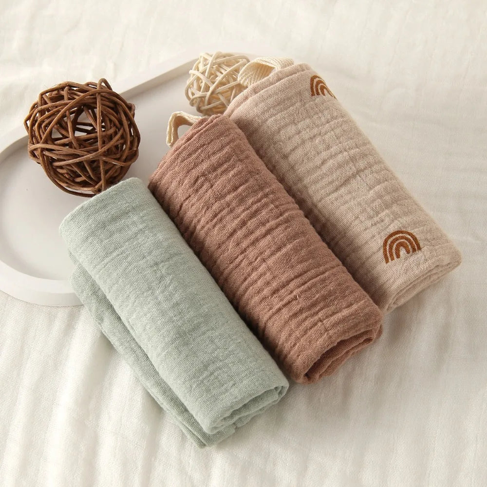 4-Layer Pure Cotton Baby Washcloth Soft Absorbent Square Towels Gauze