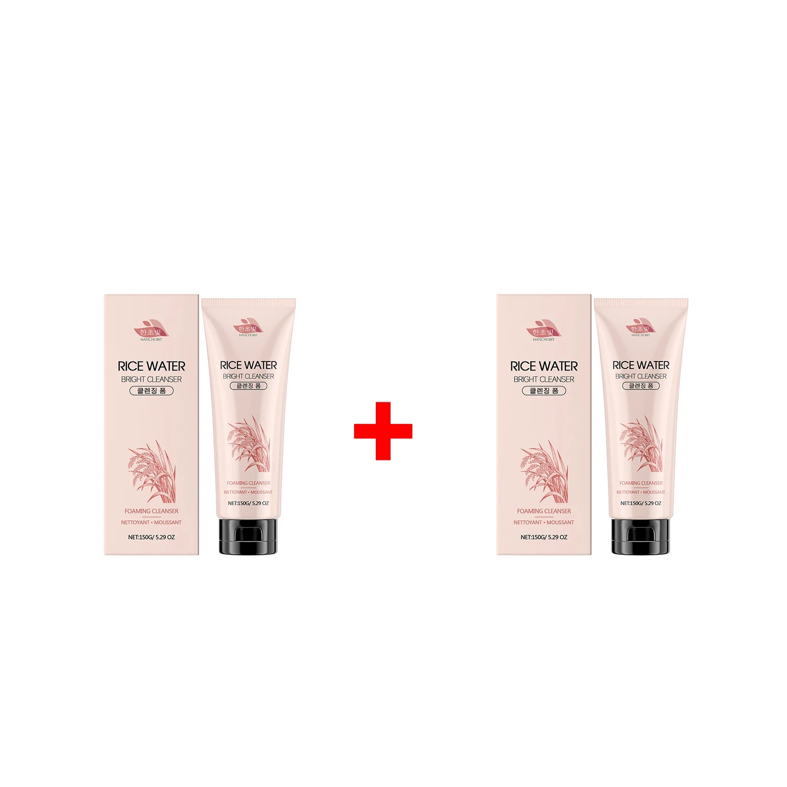 Rice Water Foam Facial Cleanser Deep Cleaning Skin Oil Control Moisturizing Brightening Shrink Pores Facial Cleanser Foam 150ml Oasis Select 2pcs