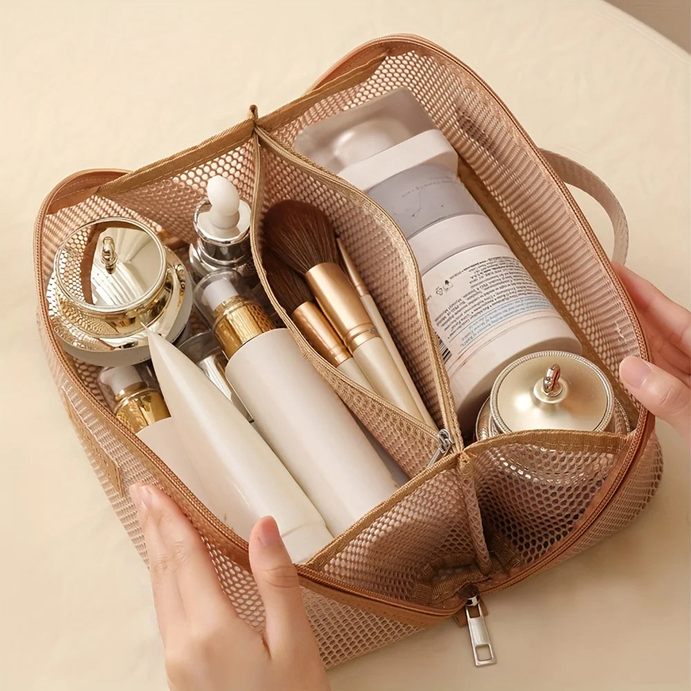 Luxury Makeup Bag for Travel, Women Cosmetic Organizer Pouch with Zip - Toiletry Kit Storage Case, Premium Ladies Make Up Box Oasis Select