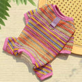 Colorful Stripes Dog Sun Protection Clothes Breathable Mesh Thin Dog Cooling Jumpsuit Soft Fabric With D-Ring Pet Clothes Oasis Select Purple S