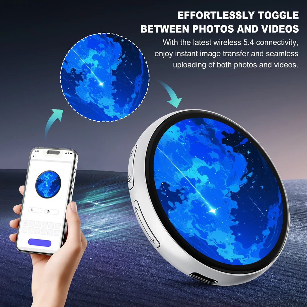 HD Touch Screen Smart Anime Electronic Badge with Video and GIF Display for Backpack Cosplay Durable Unique Gift Oasis Select