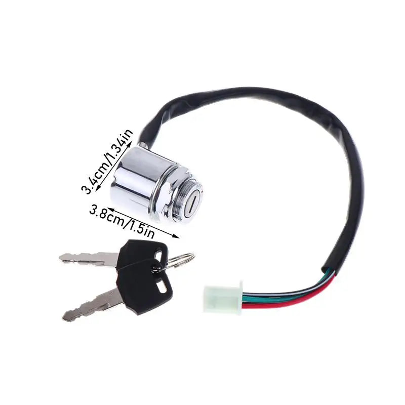 Universal Motorcycle 4 Wire 2 Position Ignition Switch Waterproof Electric Door Lock Electric Start Motorcycle Ignition Switch Oasis Select