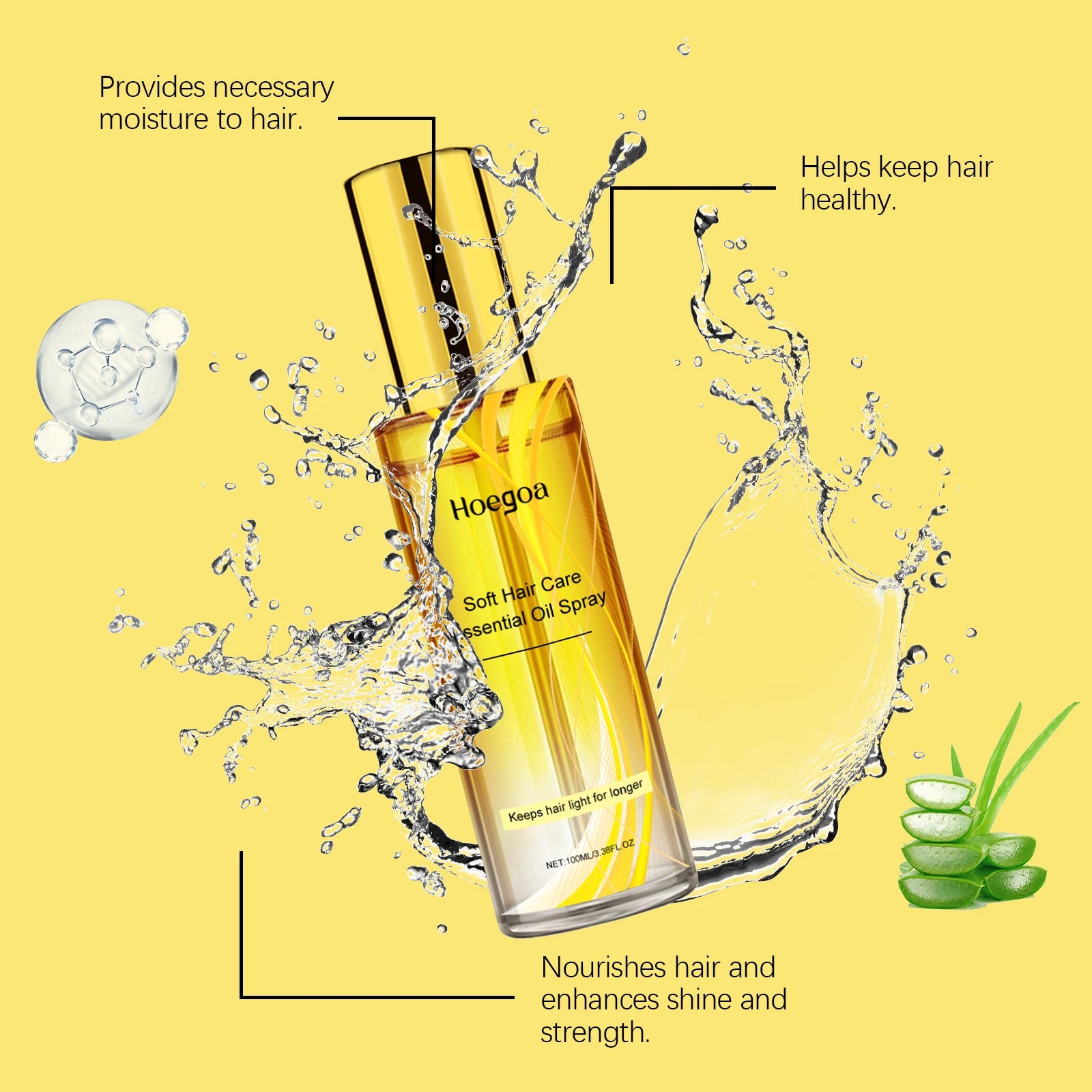 Calendula Hair Oil Spray: Nourishing Hair Oil Spray for Hair Shine, Care & Smoothing Hair Strands Oasis Select