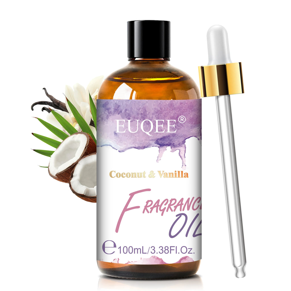EUQEE 100ml Coconut Vanilla Fragrance Oil for Diffuser & DIY