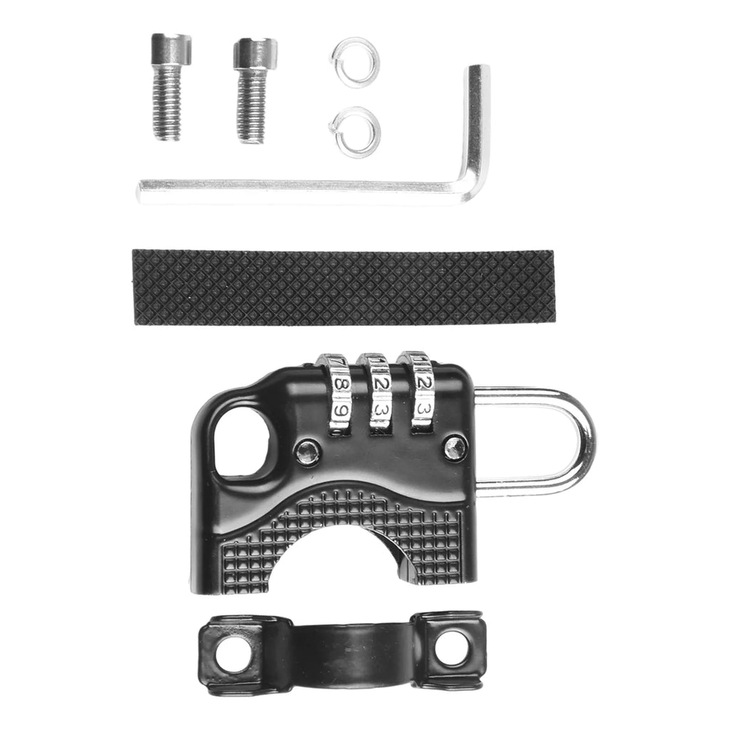 Helmet Lock 3 Digit Password Motorcycle Bicycle Lock Anti-theft Scooter Helmet Lock Parts For 2.2-2.8cm Handlebar Diameter Oasis Select