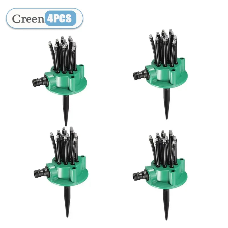 1-10PCS 360 Degree Automatic Garden Sprinklers Watering Grass Lawn Rotary Nozzle Rotating Water Sprinkler System Garden Supplies Oasis Select Green-4PCS