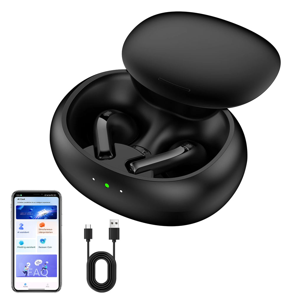 Wireless Translation Earbuds Real Time AI Translator Earbuds for 2 System Smart Phone One Click Recording Noise Cancelling Oasis Select