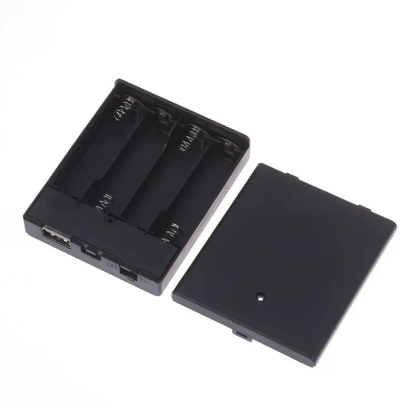 1Pcs USB Power Supply Battery Box Portable Mini 4AA Battery Holder Storage Box Case For LED Strip Light Accessories Oasis Select Black