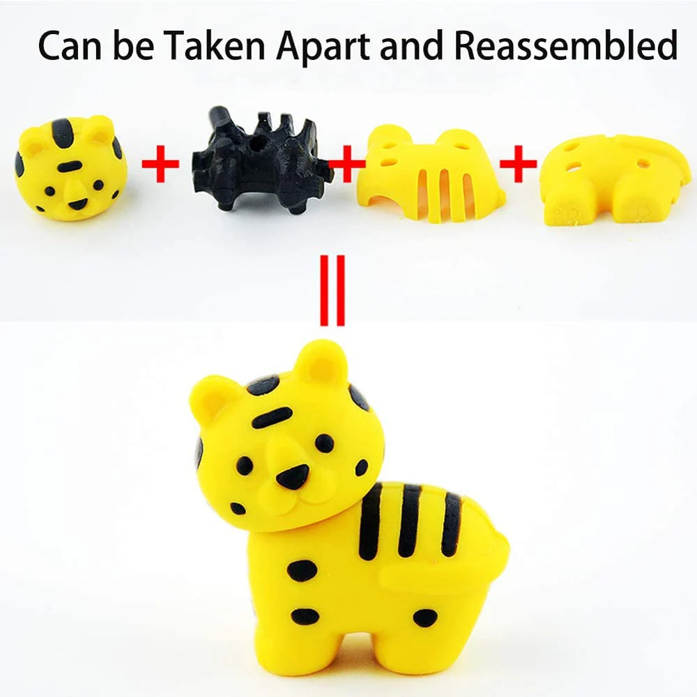 Prizes Removable Non-Toxic Cartoon Design Assembly Zoo Animal Eraser Puzzle Eraser Toys Animal Pencil Erasers Pencil Eraser Oasis Select