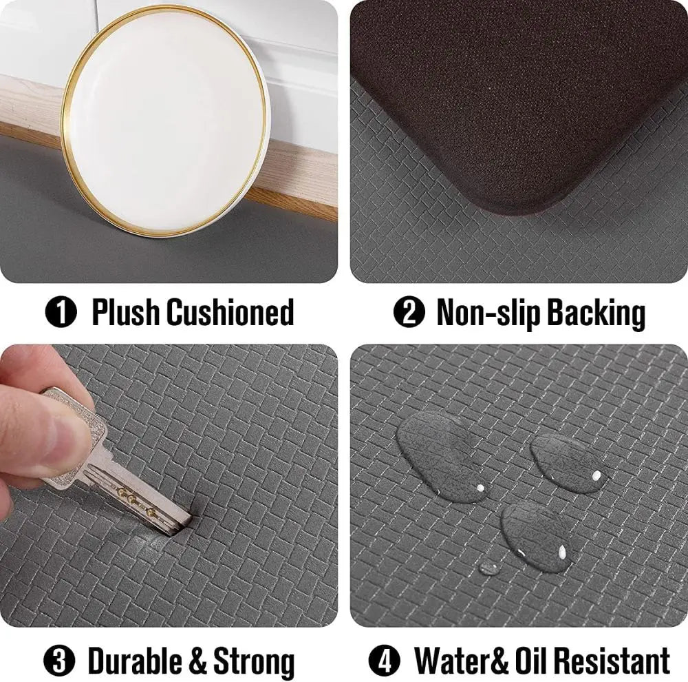 New Anti-Fatigue Standing Mat, Kitchen Mat with PVC Waterproofing, Non-Slip Kitchen Rug Oasis Select