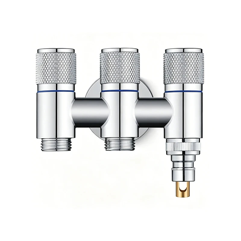 Bathroom Faucet Valve Fittings Valve One Into Three Out of The Balcony Kitchen All Copper Toilet Fittings Bathroom Fittings Oasis Select Silver