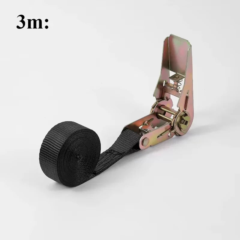 5m Cargo Strap Ratchet Tensioner Freight Car Fixed Tightener Tighten Rope For Luggage Goods Transportation Outdoor Camping Oasis Select 3m