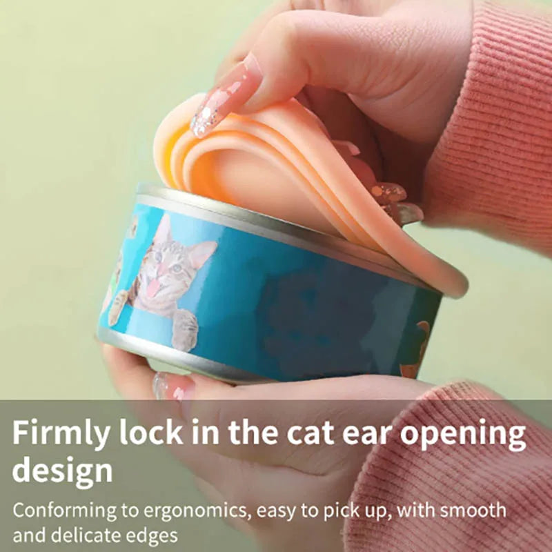 Pet food jar spoon and lid cat pattern element design suitable for wet food cans snacks easy to clean and convenient to use Oasis Select