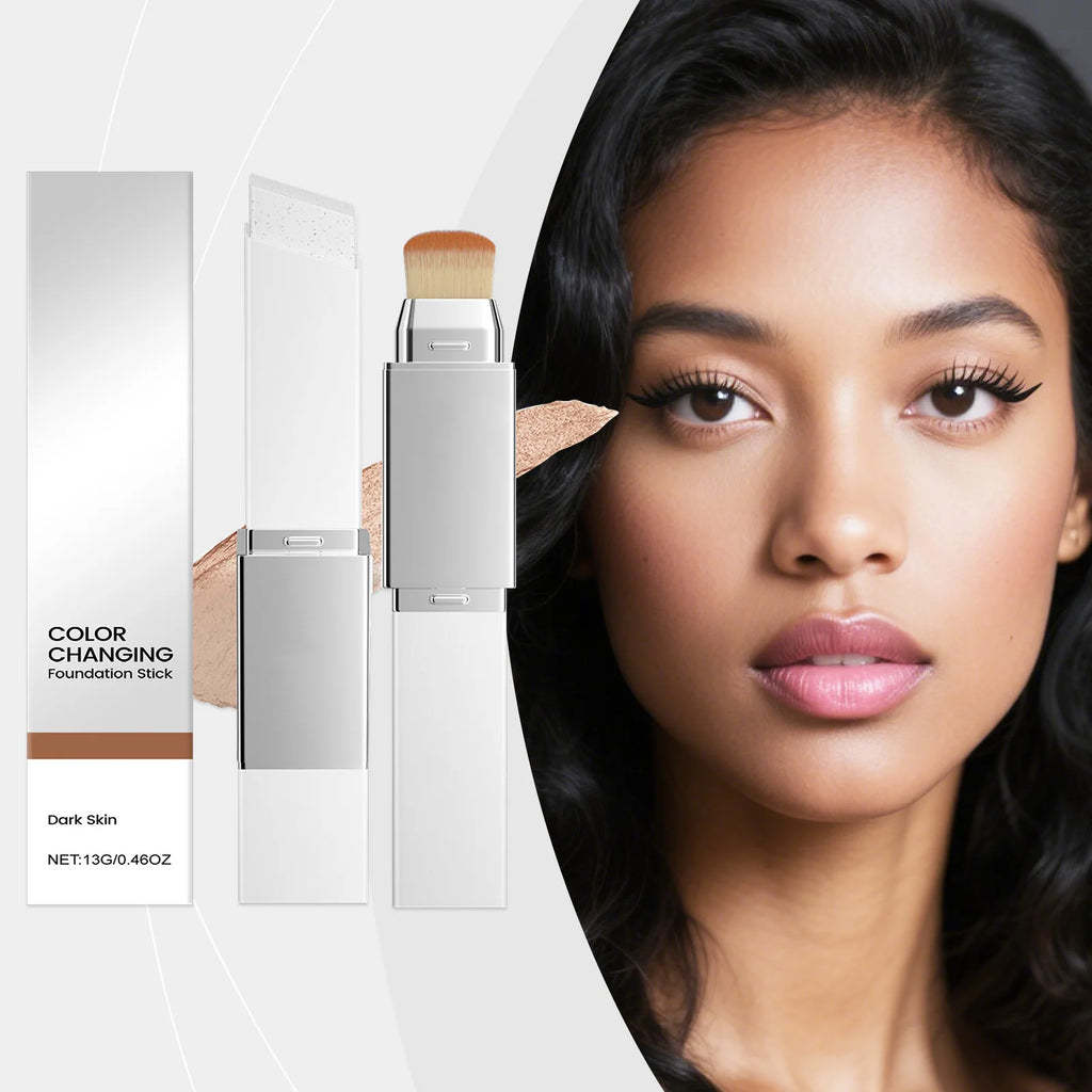 2-in-1 Foundation Stick Multifunctional Lightweight Brighten Matte Foundation Base Makeup Magic Color Changing Foundation Stick Oasis Select