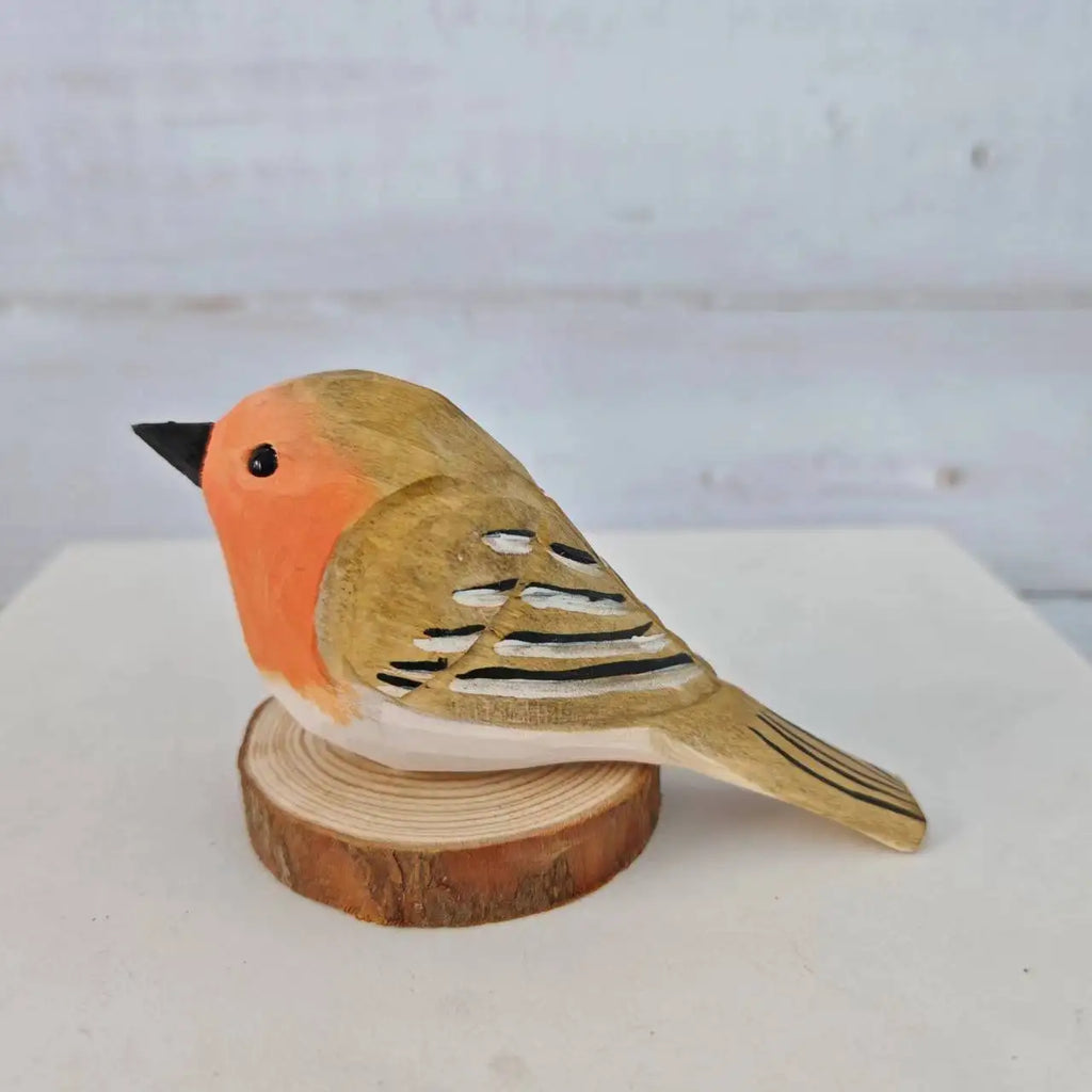 Desktop Ornament Cute Wood Carving Bird Mini Carving Small Bird Ornament Nordic-style Handmade Wooden Bird Figurine Home Decor Oasis Select A
