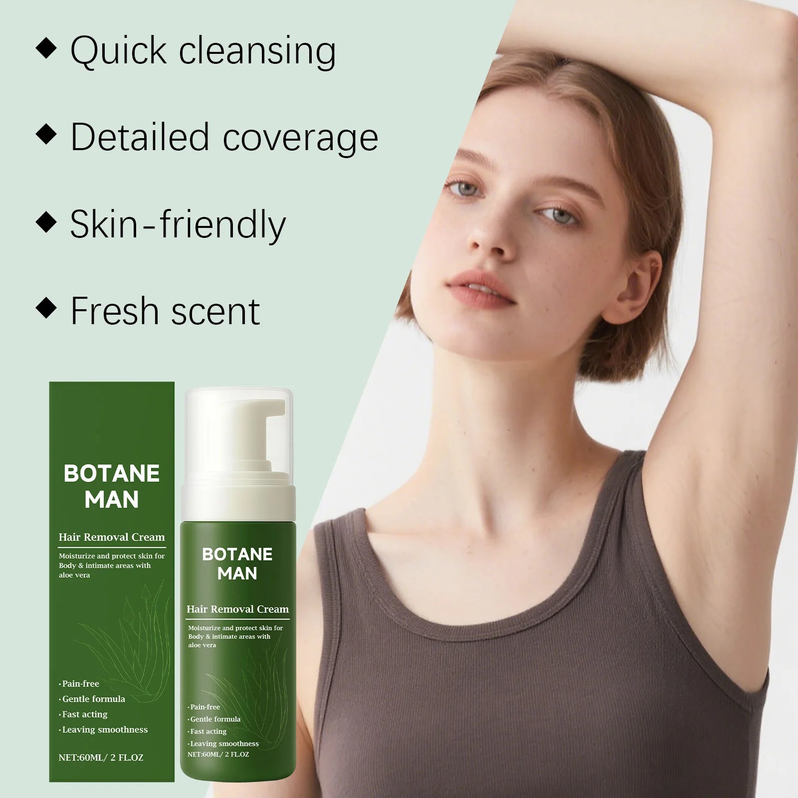 Hair Removal Cream Epilator Mousse Health Painless Growth Inhibitor Body Care For Armpit Chest Multiple Areas Fast No Bad Smell Oasis Select