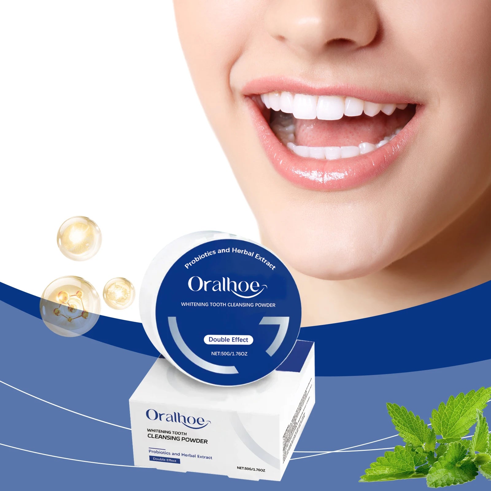 Probiotic Tooth Whitening Powder Remove Stain Calculus Enamel Repair Fresh Breath Oral Hygiene Cleaning Tooth Bleaching Powder Oasis Select