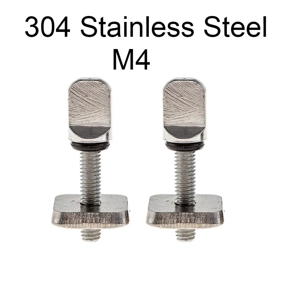 2sets M4 M5 Stainless Surf Fin Screws Plates Surfboard Longboard Screw Channel Sliding Fin Box Plate Smart Screw Oasis Select M4 304 2 Pieces