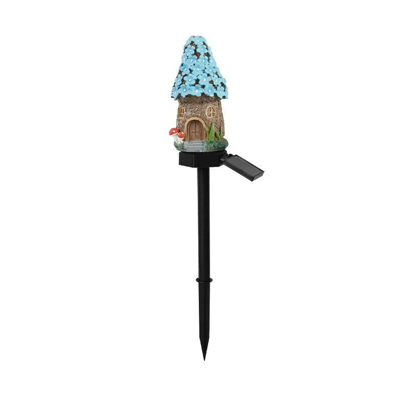 Solar Outdoor Resin Owl Lamps, Resin Animal-shaped Decorative Lamps, Garden Lamps, and Villa Lamps Oasis Select Blue Mushroom