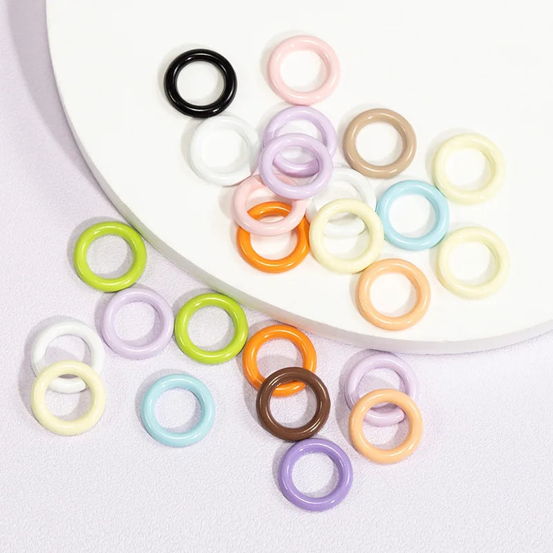 50pcs 9mm Mix Color Soldered Closed Jump Rings Small O Ring Connector for DIY Bracelet Necklace Craft Jewelry Making Oasis Select