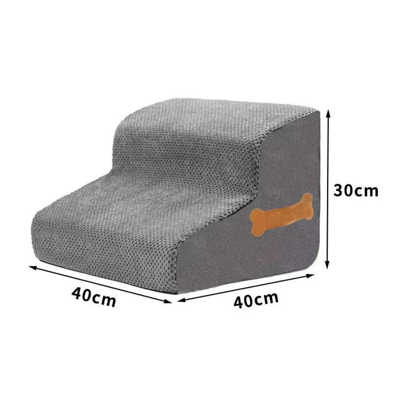 Pet 2/3 Steps High Density Foam Dog Secure Stairs Ramps Non-Slip Pet Steps for Older Dogs Pet with Joint Pain Sofa Bed Ladder Oasis Select 2 step