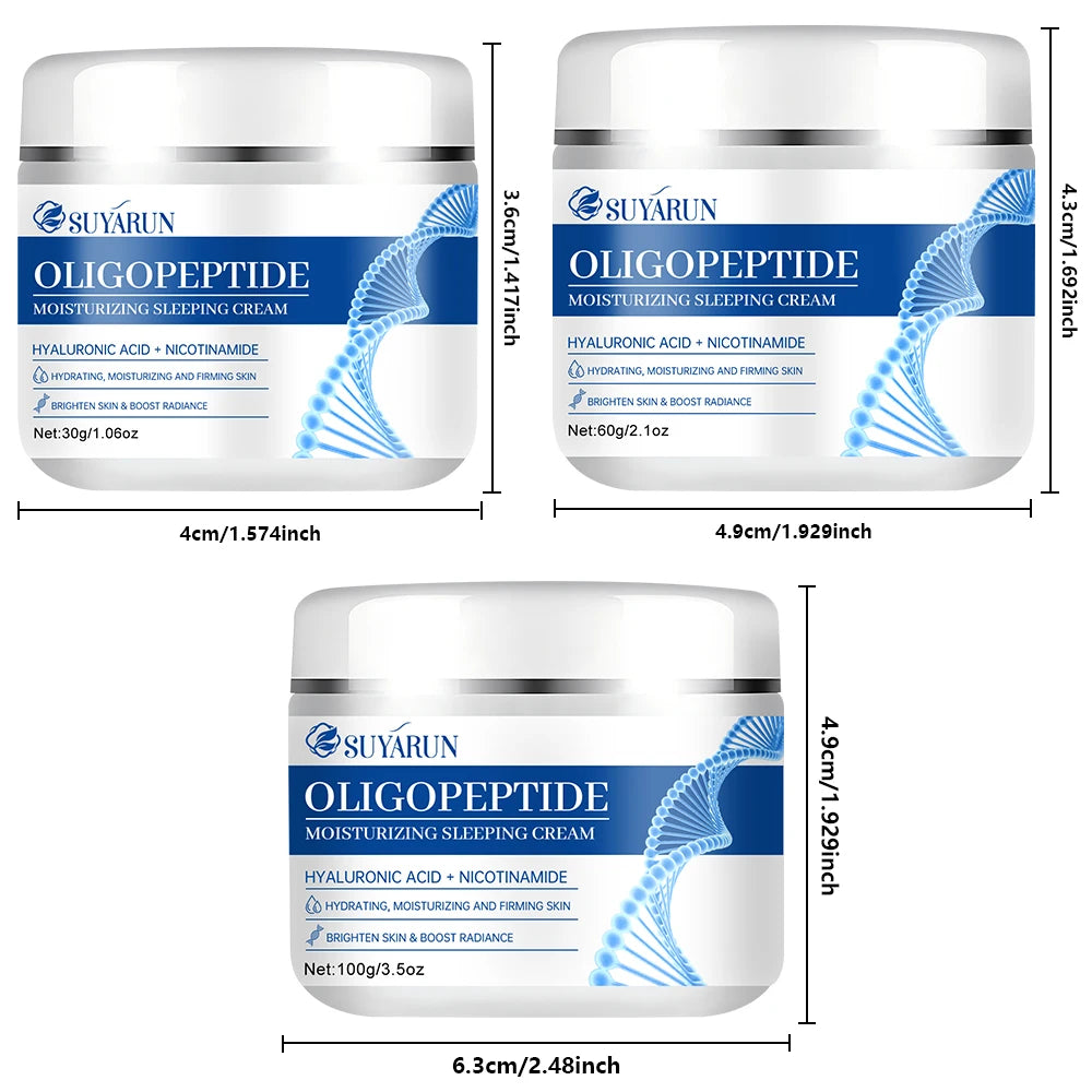 SUYARUN Oligopeptide Sleeping Cream Hydrating Night Moisturizer Anti-Aging Repair Firming Cream for Dry Sensitive Skin. Oasis Select