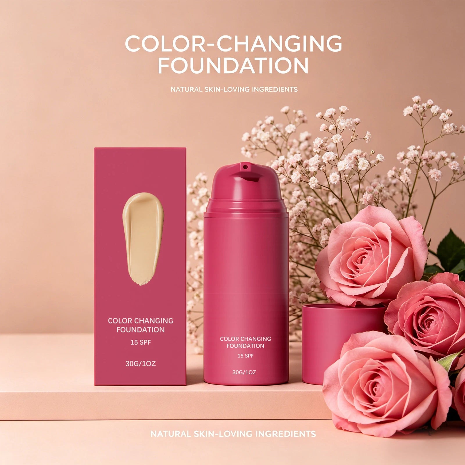 Color Changing Liquid Foundation SPF 15 Concealer Cover Face Blemishes Conceal Skin Fine Lines Original Foundation Face Makeup Oasis Select