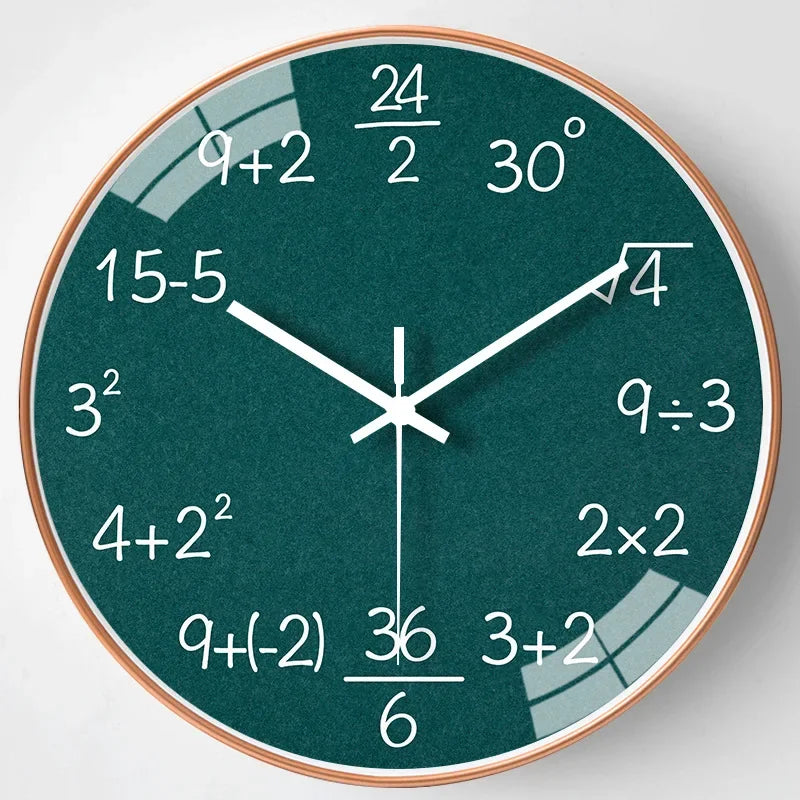 Modern Math Wall Clock Creative Art Hanging Clock Non Ticking Wall Clock Home Decor for Study Bedroom Living Room Office Gift Oasis Select style5 10 inch