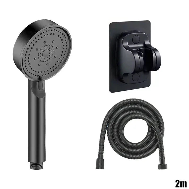Showerhead bathroom portable heads showers showerhead common interface replete for shower accessories five modes multi color Oasis Select Black B suit E