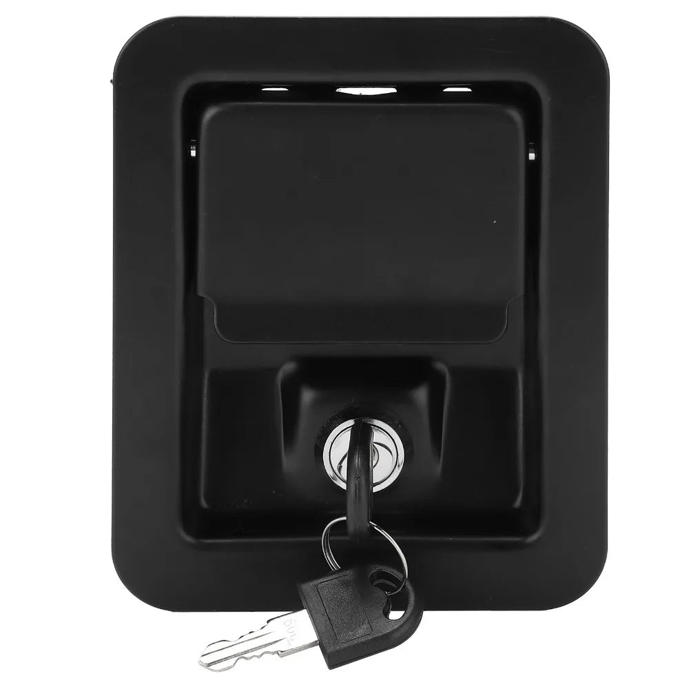 141*109mm Generator Panel Lock with Keys 4-Corner Mounting Square Panel Lock Black Stainless Steel Silent Unit Lock Oasis Select Black