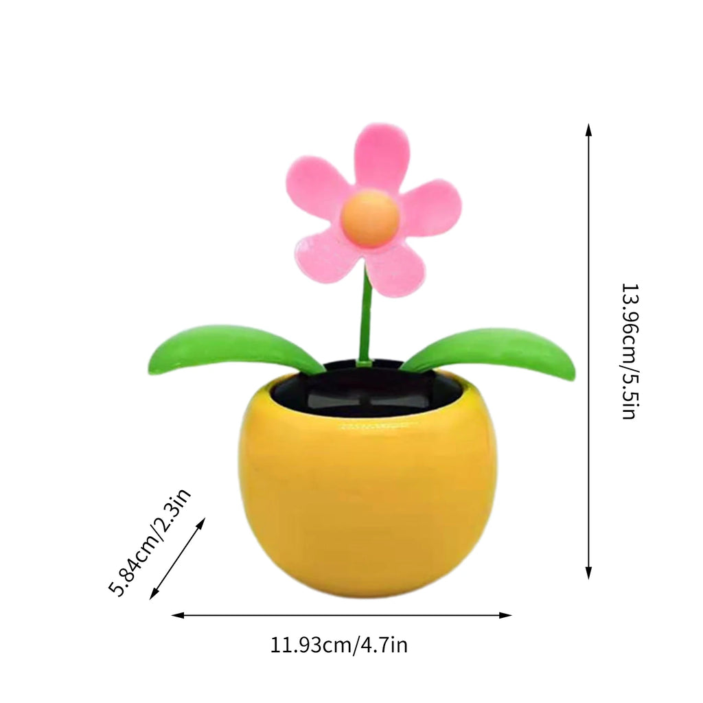 Solar Powered Sunflower Ornaments Dancing Flowers Car Dashboard Solar Automatic Swing Solar Flower Car interior accessories Oasis Select Yellow