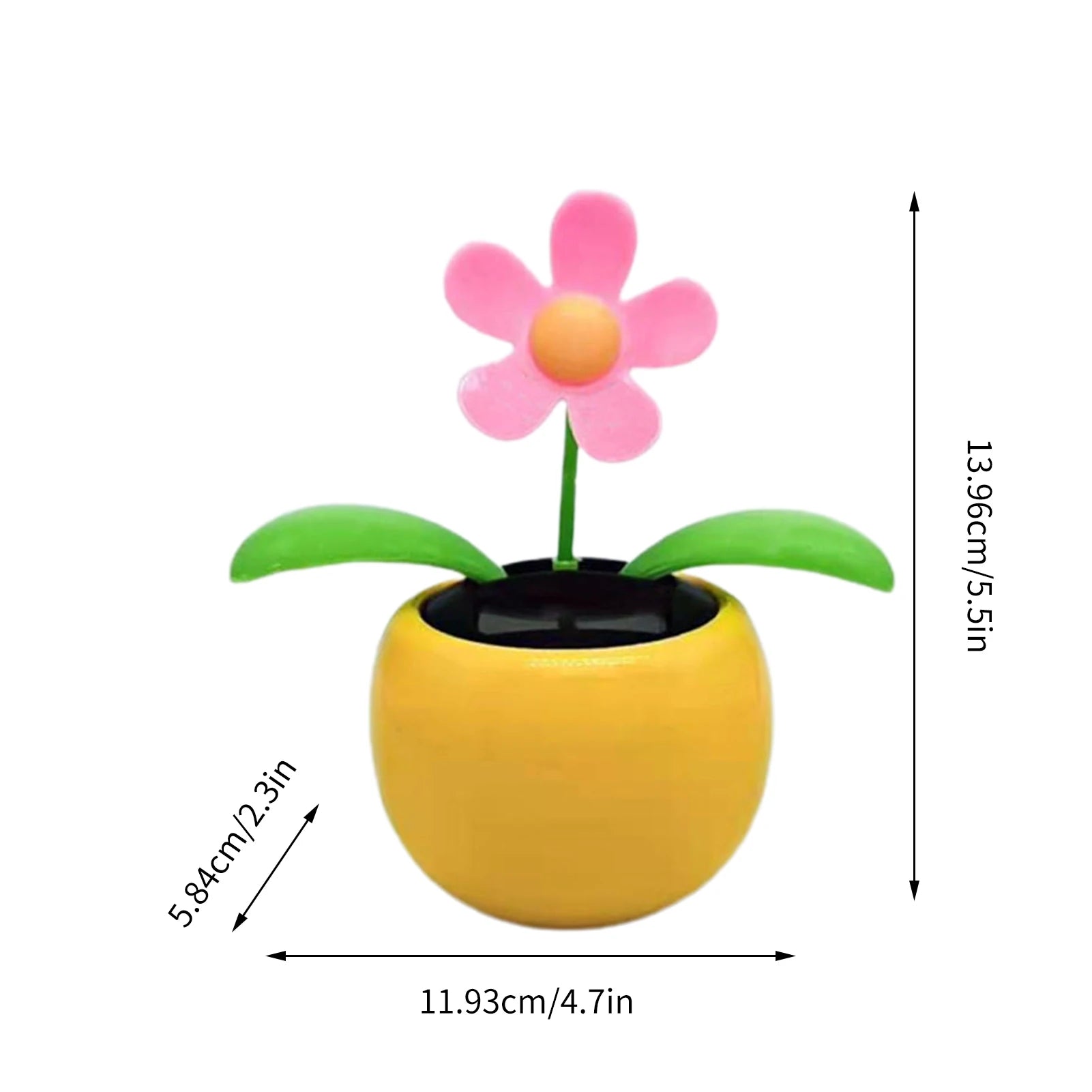 Solar Powered Sunflower Ornaments Dancing Flowers Car Dashboard Solar Automatic Swing Solar Flower Car interior accessories Oasis Select Yellow