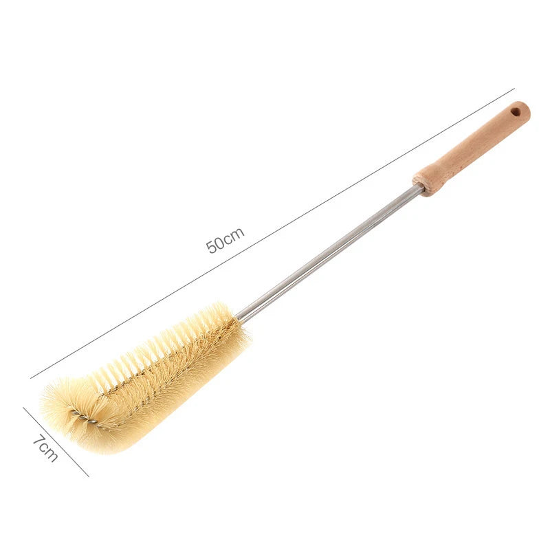 Wooden Bottle Cleaning Brush with Long Handle - Glass Scrubber for Stainless Steel Drink Bottles, Kitchen Tools,Cleaning Tools Oasis Select 50x7cm