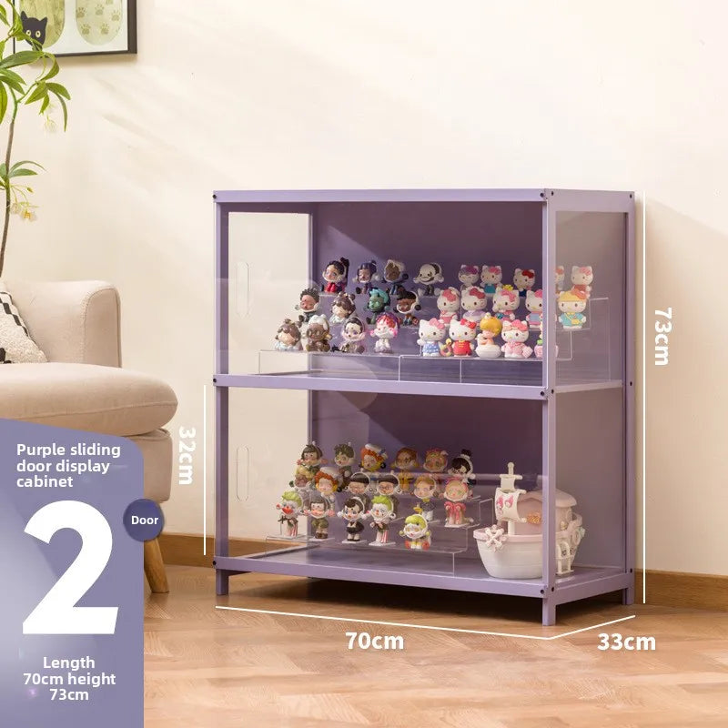 Figure display cabinet Transparent pain cabinet Suitable for Lego model building block Toy doll bag blind box storage rack Oasis Select 70 long two doors