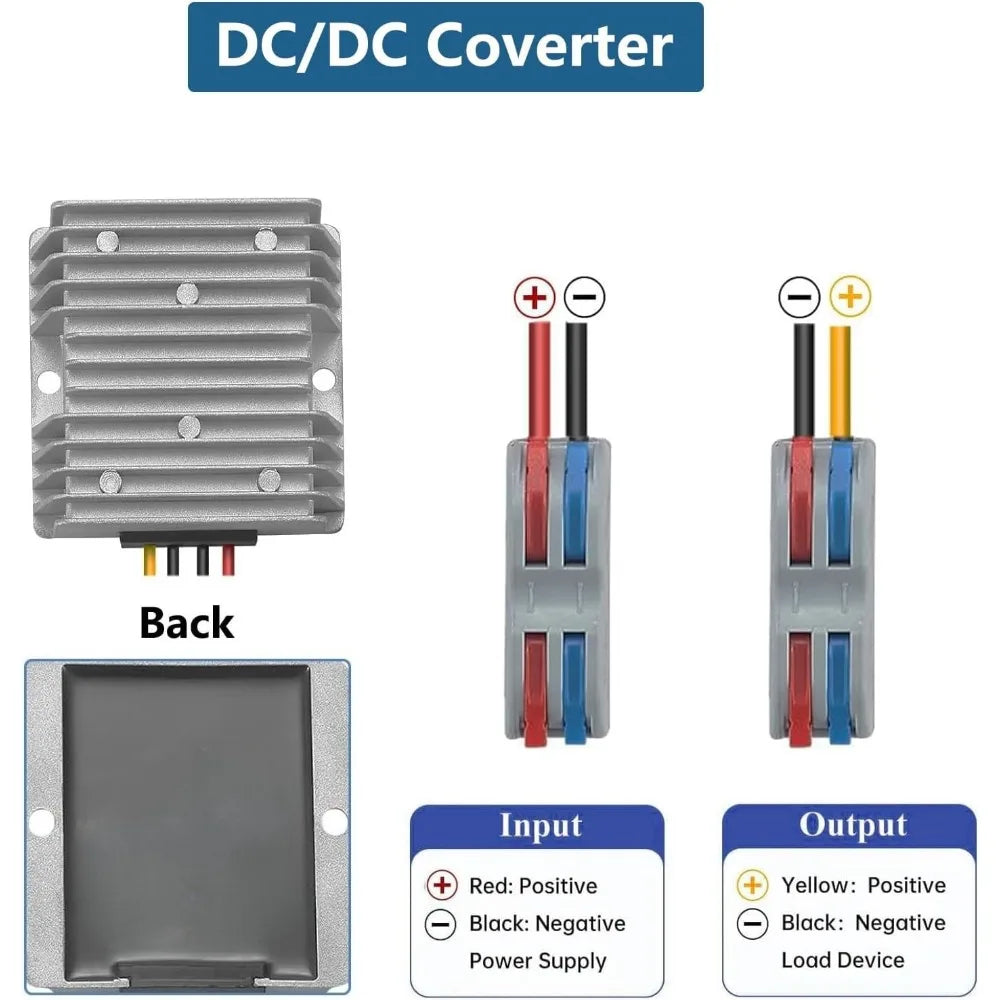 DC 20-60V Step Down to 12V 20A 240W Converter is Suitable for Waterproof Voltage Reduction Devices on Golf carts and for klifts Oasis Select