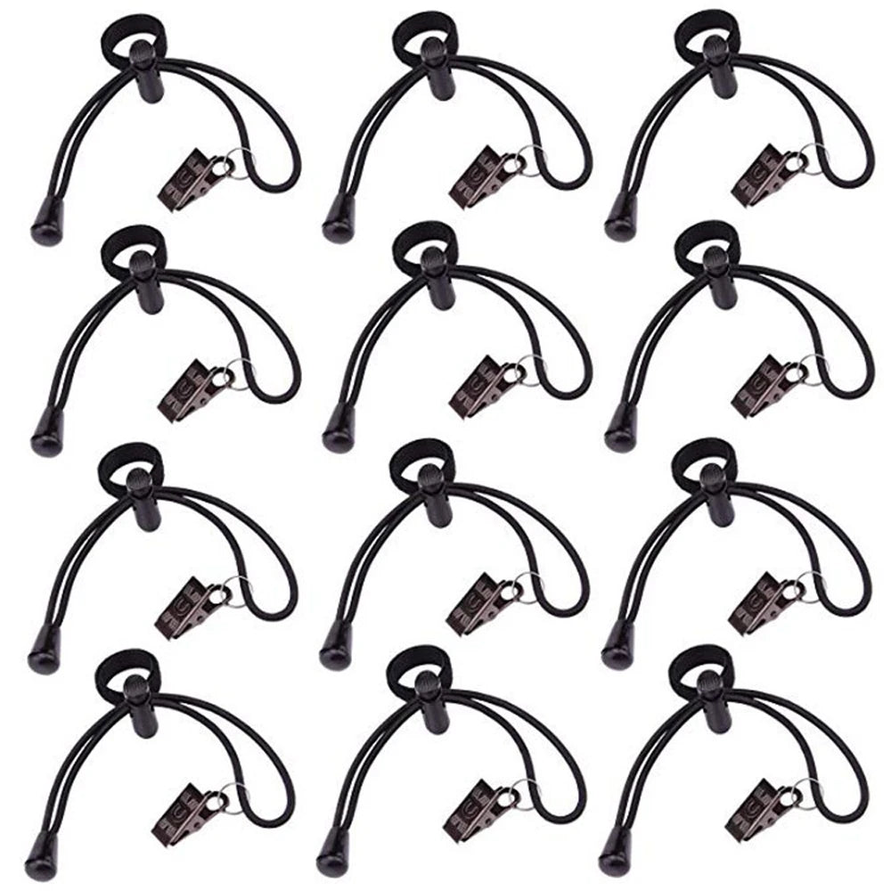 Backdrop Background Muslin String Clips Holder for Photo Video Photography Studio 12 Pack Black Adjustable Elastic Cord Oasis Select 12 pcs