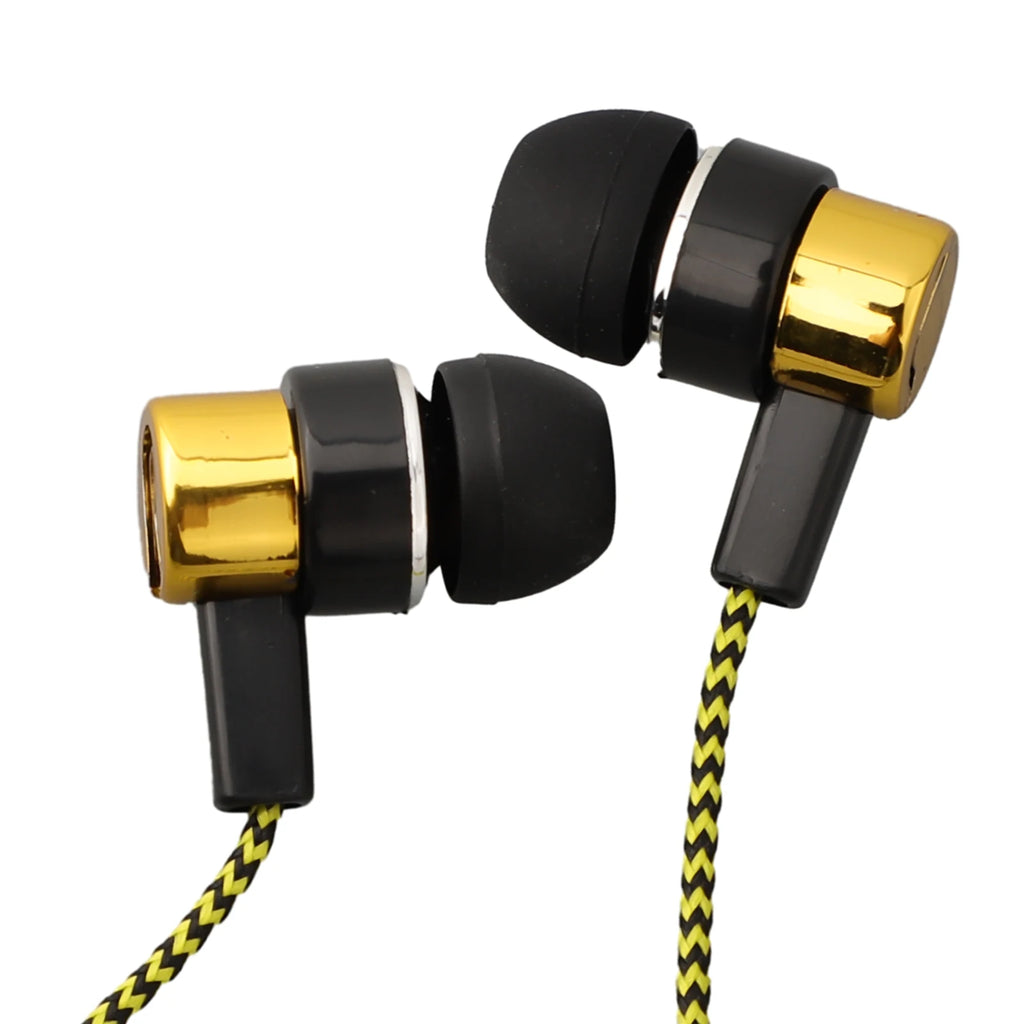 3.5mm In-Ear Wired Headphone 2 Basic Box Bass Stereo Earbuds Mobile Headphone Noise Cancelling Superb Bass Stereo Earphone Oasis Select Gold
