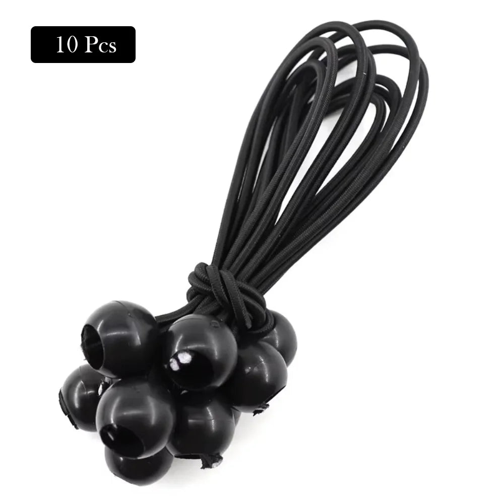 10 Pcs High Quality Black Bungee Ball Cord Rope Multipurpose Durable Tarpaulin Fixing Tool 10-30CM Canopy Bungee Cords Oasis Select Black-20cm
