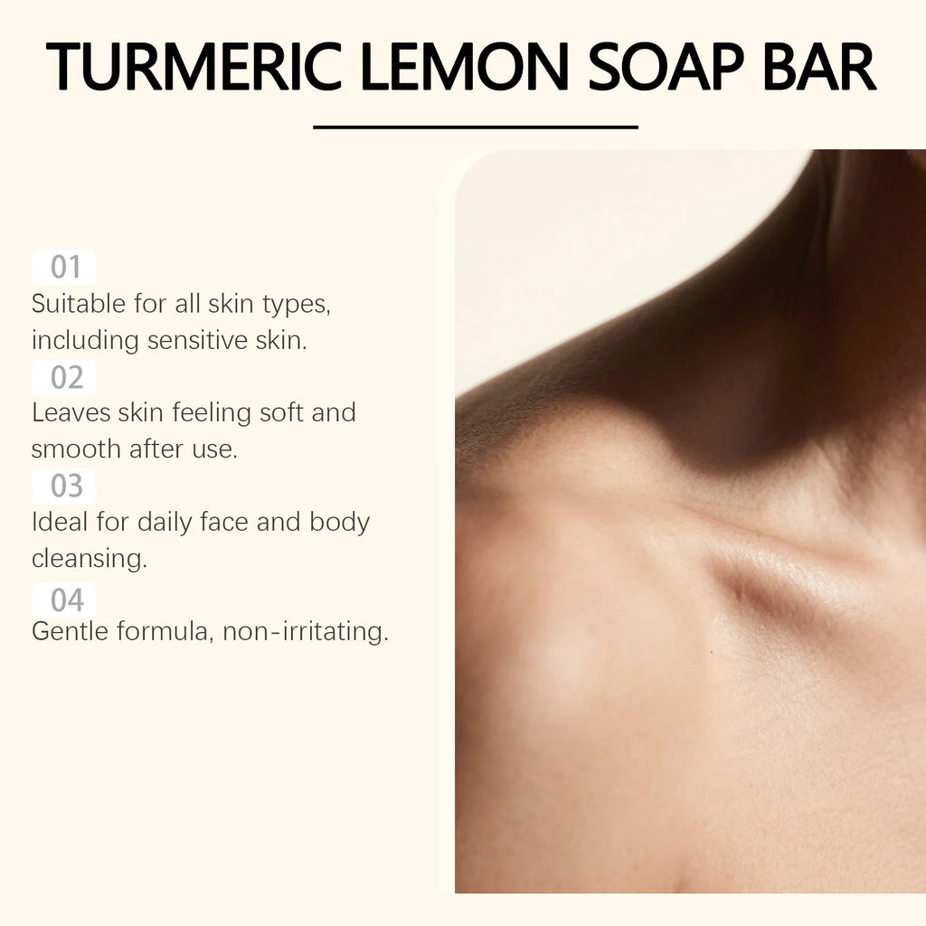 Repair Damaged Skin Turmeric Lemon Cleansing Soap Cleanses Skin Brightens Skin Tone Refreshing Moisturizing Fragrant Scent Oasis Select