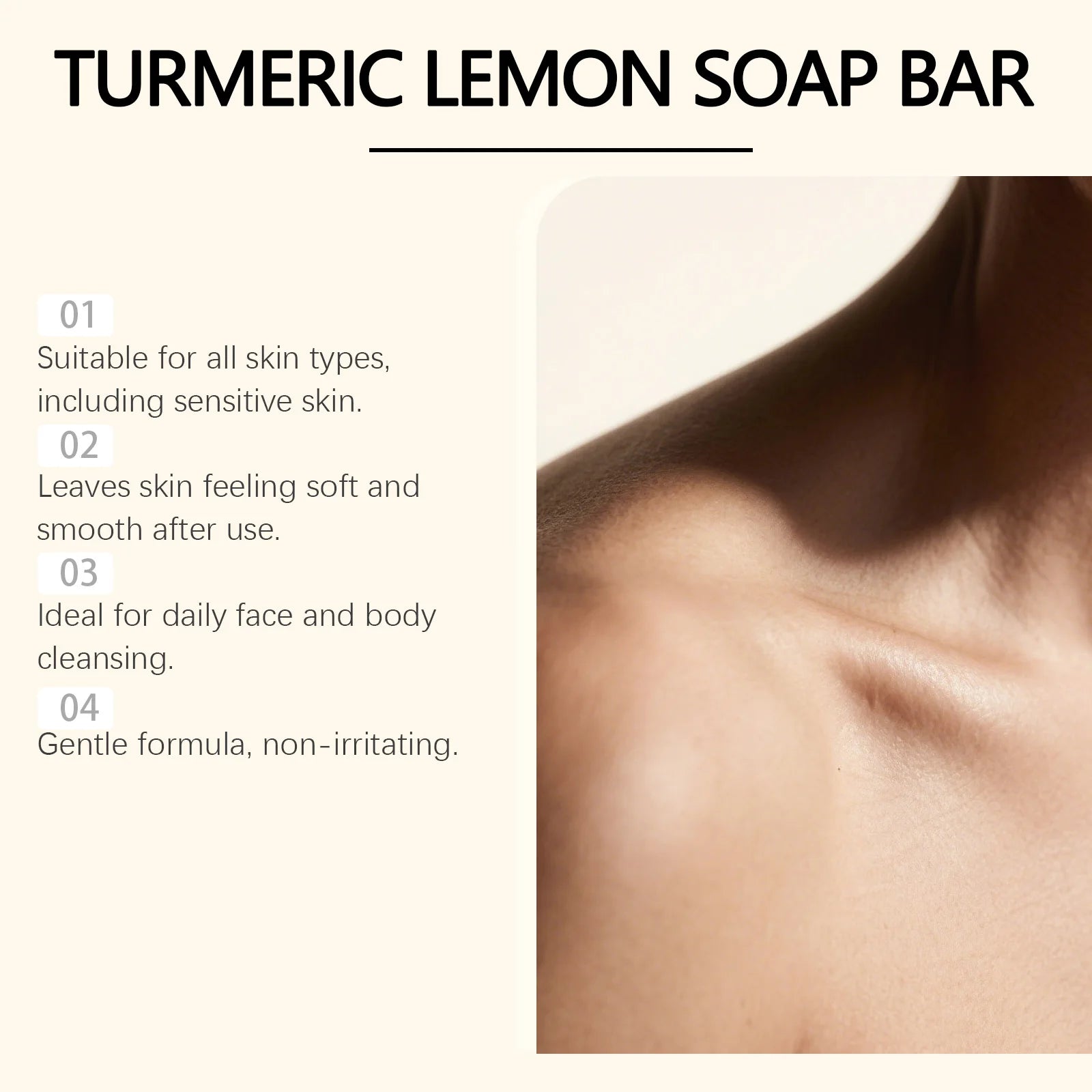 Repair Damaged Skin Turmeric Lemon Cleansing Soap Cleanses Skin Brightens Skin Tone Refreshing Moisturizing Fragrant Scent Oasis Select