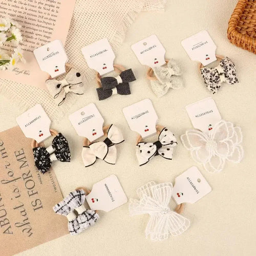 10-Pack Lace Butterfly Bow Hair Ties for Girls | Cute Set Girls Hair Accessories Oasis Select