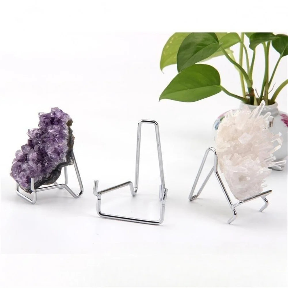 1PCS Metal Arm Display Stand Easel For Gemstone Mineral Home Decor Minerals Fossils Rocks Geode Display Stands Crystals Holder Oasis Select