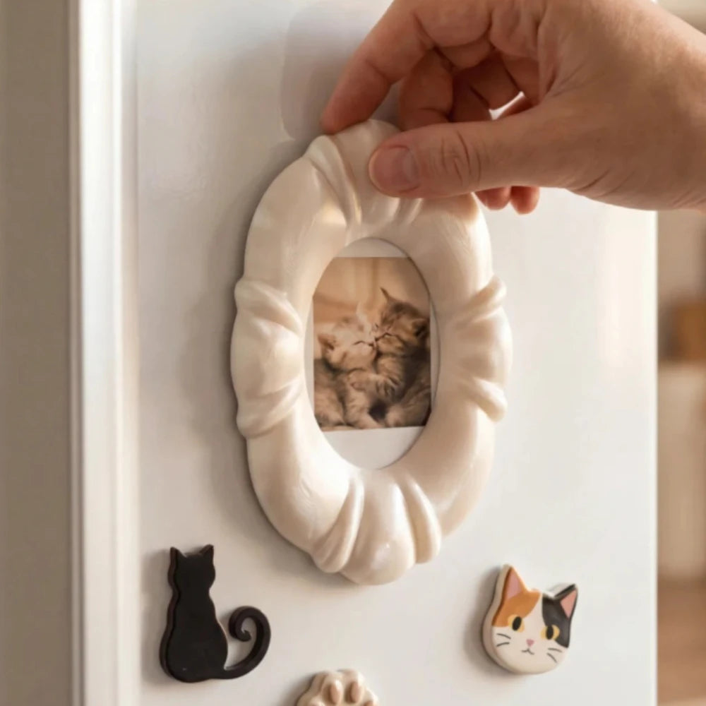 White Bubble Oval Photo Frame Cute Bubble Style Desktop Storage Rack Home Desktop Decoration Minimalist Puff Style Photo Frame Oasis Select