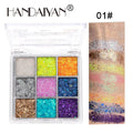 Handaiyan 9-Color Glitter Eyeshadow Palette – Shimmer Party Makeup Glitter Eyeshadow Palette Oasis Select 01