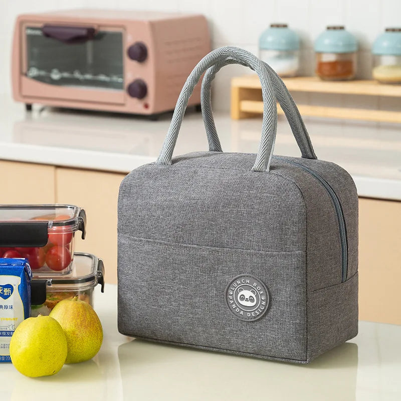Portable Lunch Bag Lunch Box Thermal Insulated Canvas Tote Pouch Kids School Bento Portable Dinner Container Picnic Food Storage Oasis Select D
