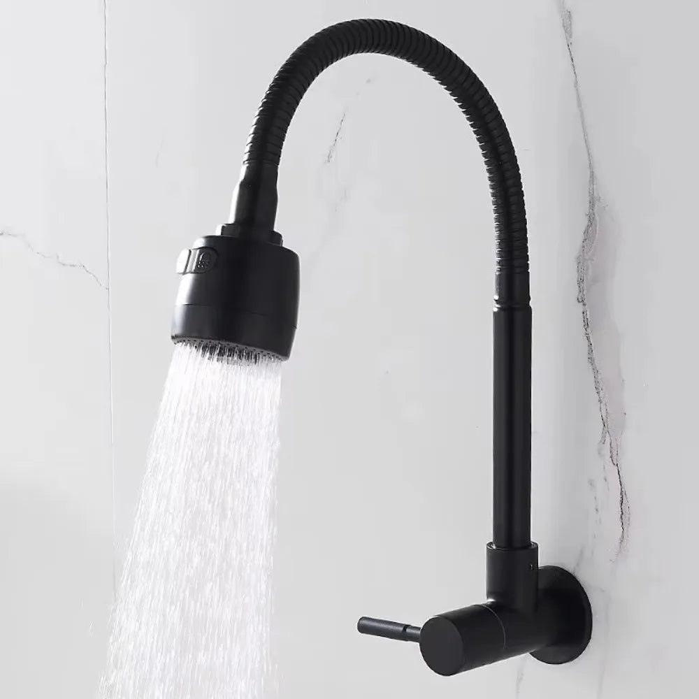 Universal Plastic Kitchen Faucet Rotating Black Single Cold Water Taps Single Handle Flexible Water Tap Nozzle Tap Sink Oasis Select