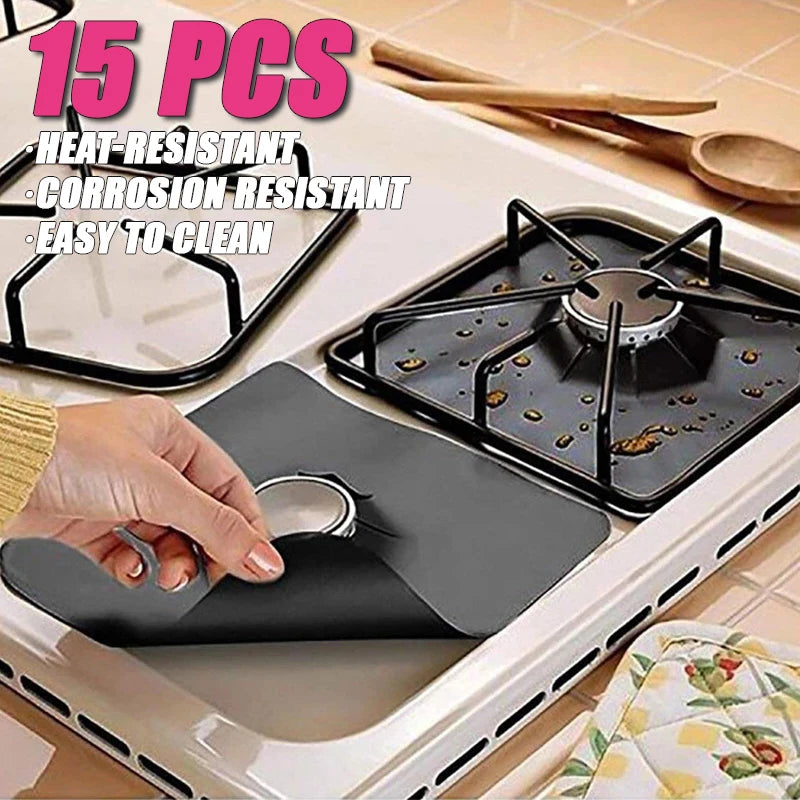 5/15PCS Dirt-resistant Heat Resistant Non-stick Protective Gas Stove Pad Non-stick Reusable Scratch Protector Pads Oasis Select