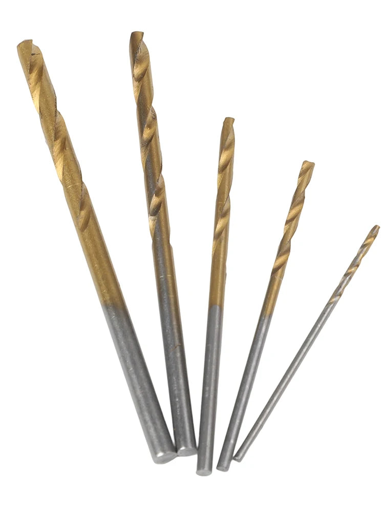50pc Titanium HSS Twist Drill Bit Set 1–3mm | Metal & Wood HSS Twist Drill Set Oasis Select